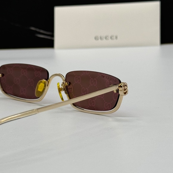 NEW AUTHENTIC GUCCI MICRO METAL GUCCI SUNGLASSES WITH GG LENSES - Picture 12 of 15